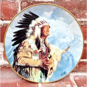 American Indian Chief Hear Me Great Spirit Franklin Mint Collectors Plate 1991
